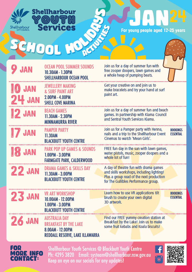 SYS Summer School Holiday Activities | Shellharbour Council